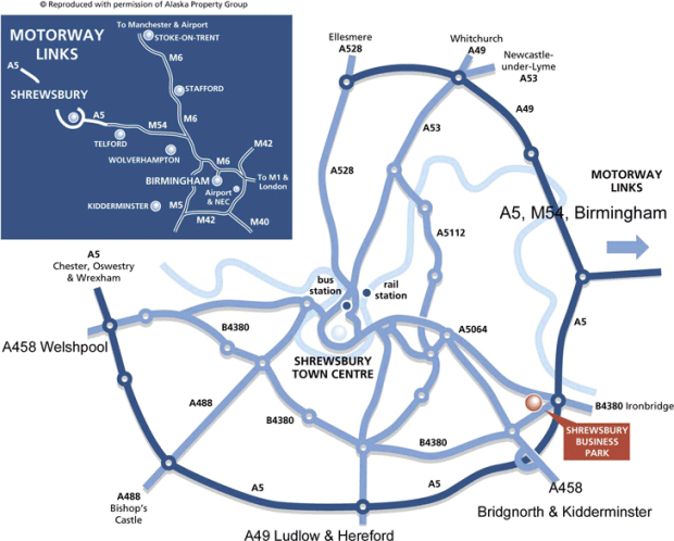 Map of Shrewsbury Business Park